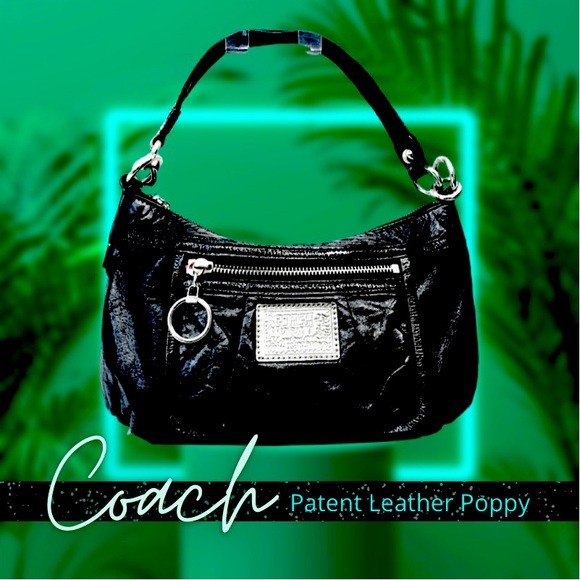 Coach Poppy Black Patent Leather Bag! - Picture 1 of 16